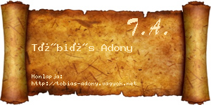 Tóbiás Adony névjegykártya